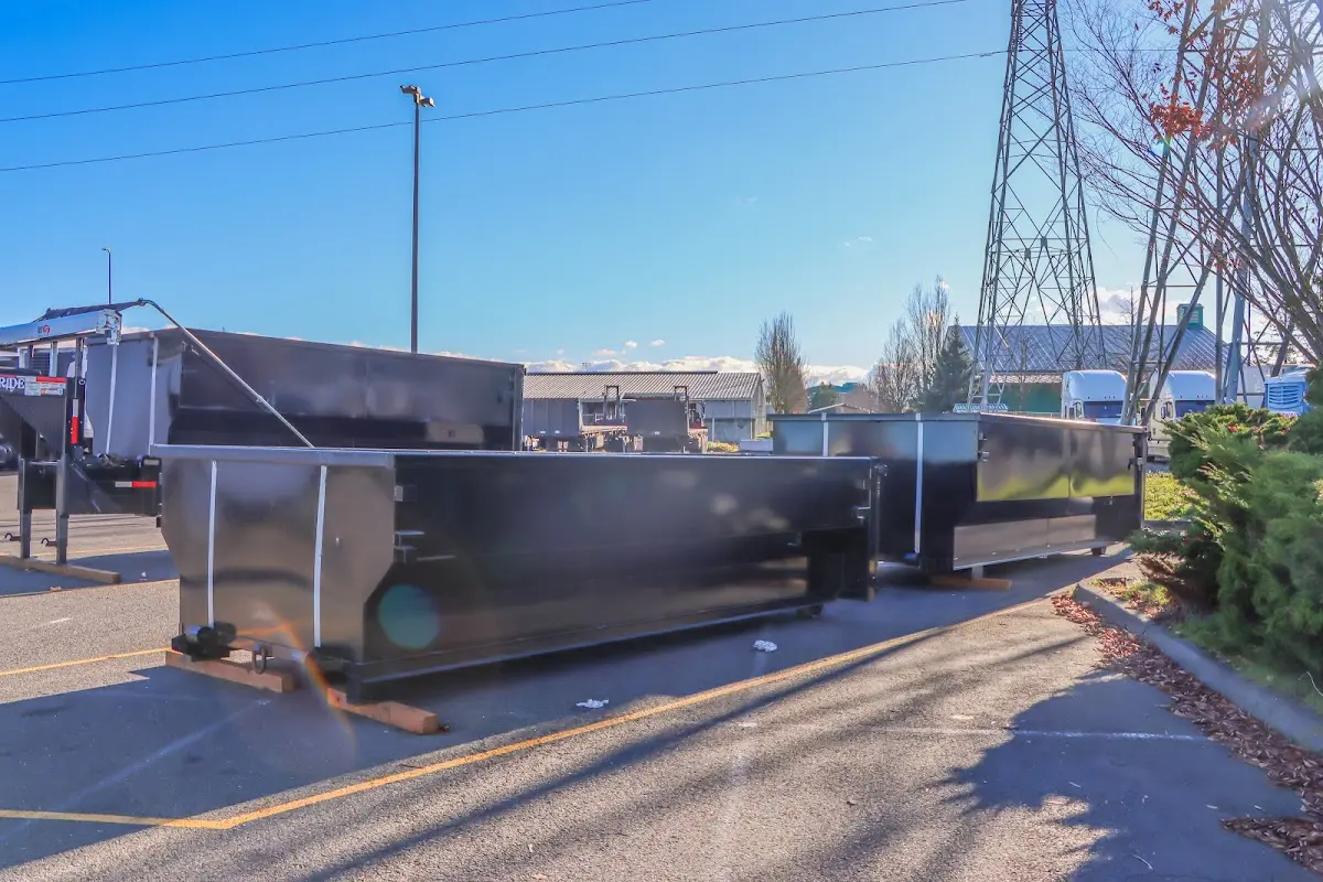 Roll-off dumpster ready for waste disposal at job site for Estate Cleanout Dumpster Rental in Miami Shores
